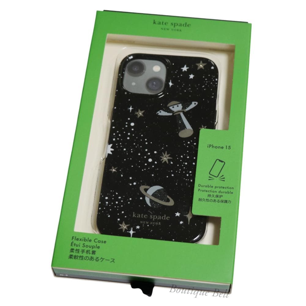 【ケイトスペード】スターリー スカイ iPhone15ケース ブラック