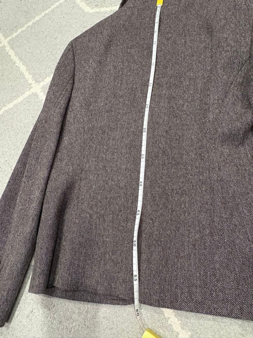 ブラウン系ウール混紡 パンツスーツ 上下セット 美品 L-LL