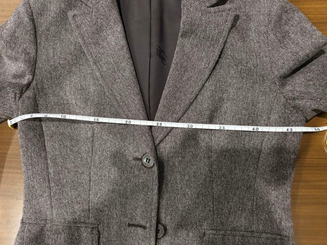 ブラウン系ウール混紡 パンツスーツ 上下セット 美品 L-LL