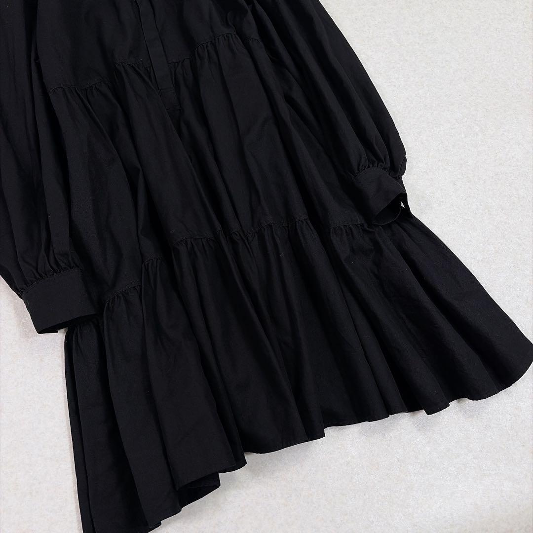 ユナイテッドアローズ コットン ティアード ミニ ワンピース チュニック　黒
