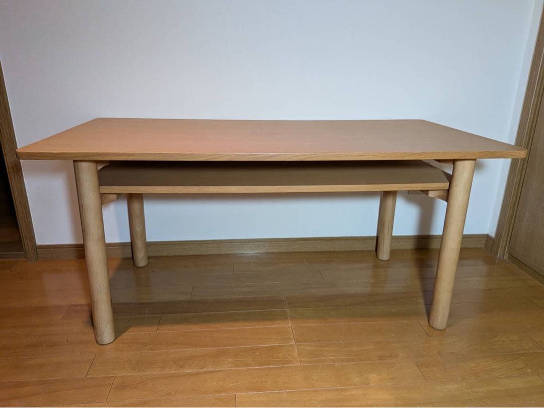 ■送料込■無印良品 木製ミドルテーブル オーク材 ローテーブル センター机