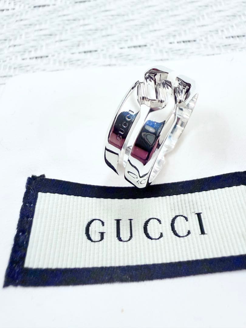 グッチ　インフィニティ ノット　リング　表記24 指輪 925 23号 ワイド