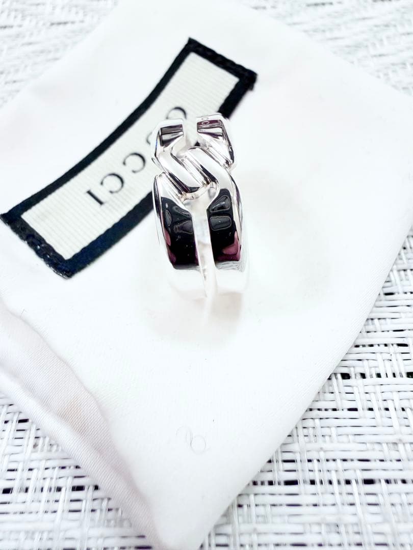 グッチ　インフィニティ ノット　リング　表記24 指輪 925 23号 ワイド