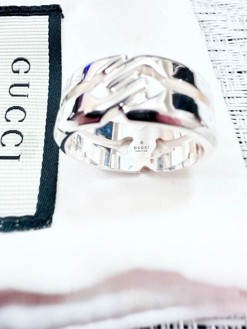 グッチ　インフィニティ ノット　リング　表記24 指輪 925 23号 ワイド