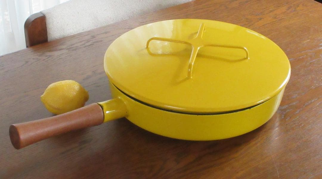 Dansk ダンスク ビンテージ コベンスタイル フライパン蓋付 黄色 30cm