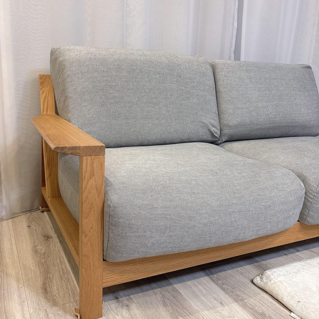 aoi無印良品 ソファ本体2.5シータ－　木製フレームソファ　フェザー