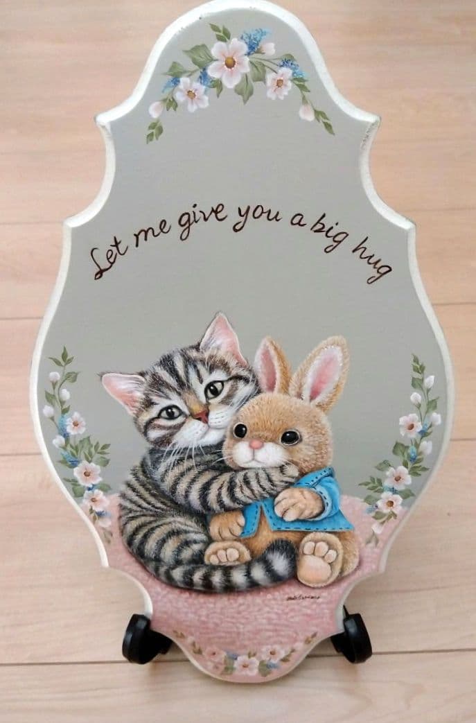 トールペイント作品：「ぎゅっとさせて」