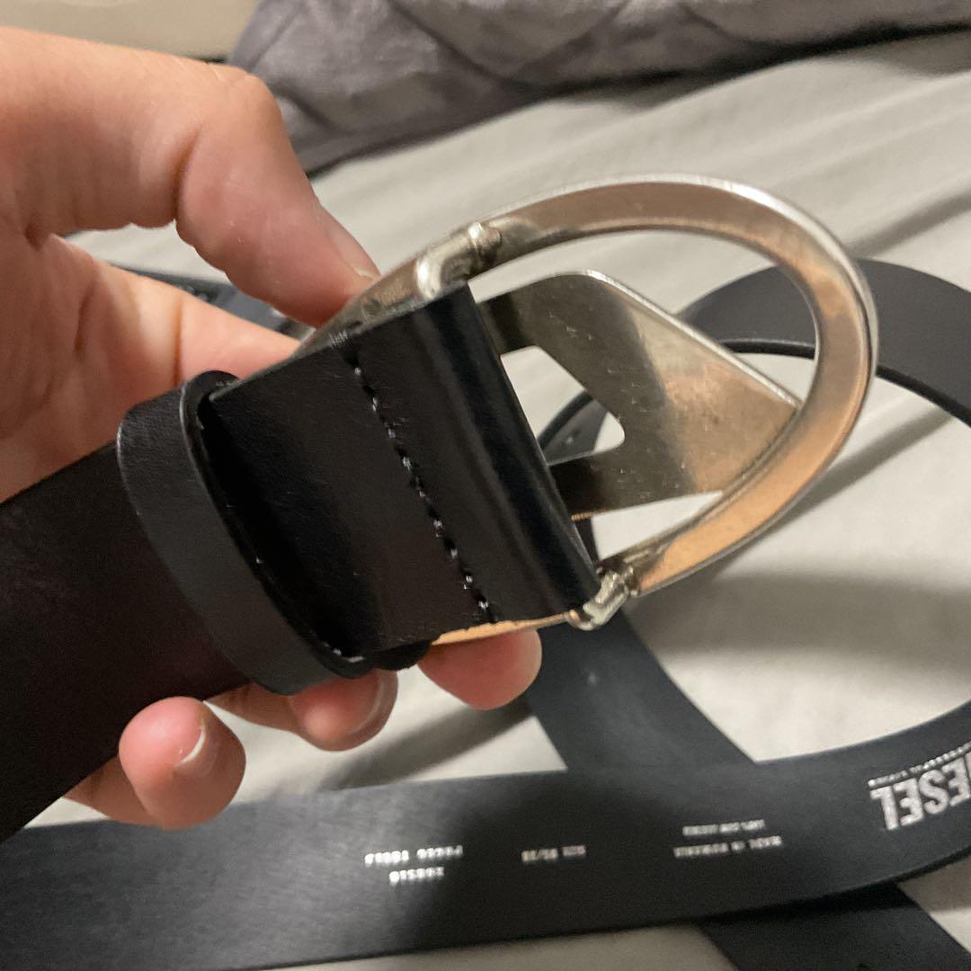 DIESEL ブラック 本革 ベルト 85/34 早いもの勝ち‼️