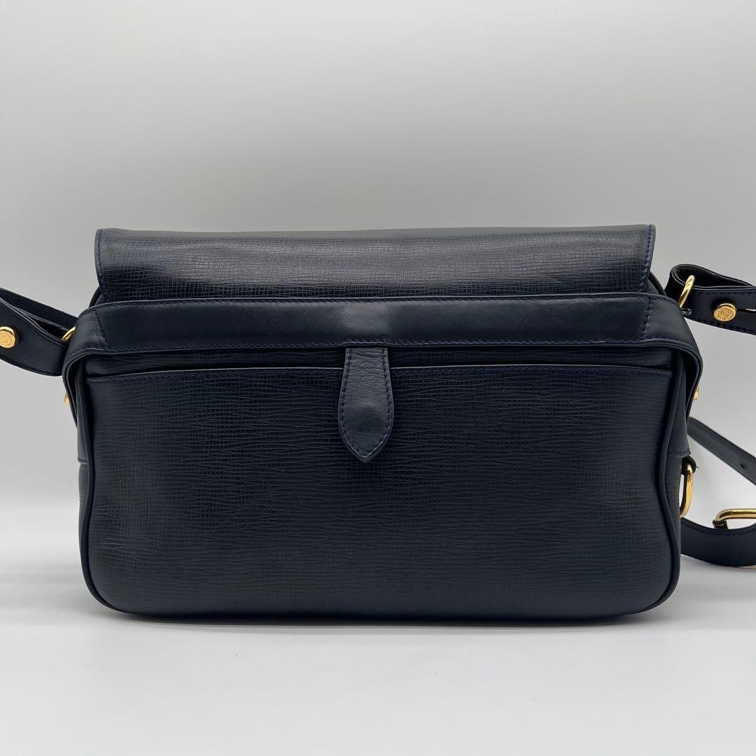 【極美品】ハンティングワールド キャリーオール メッセンジャー レザー ネイビー