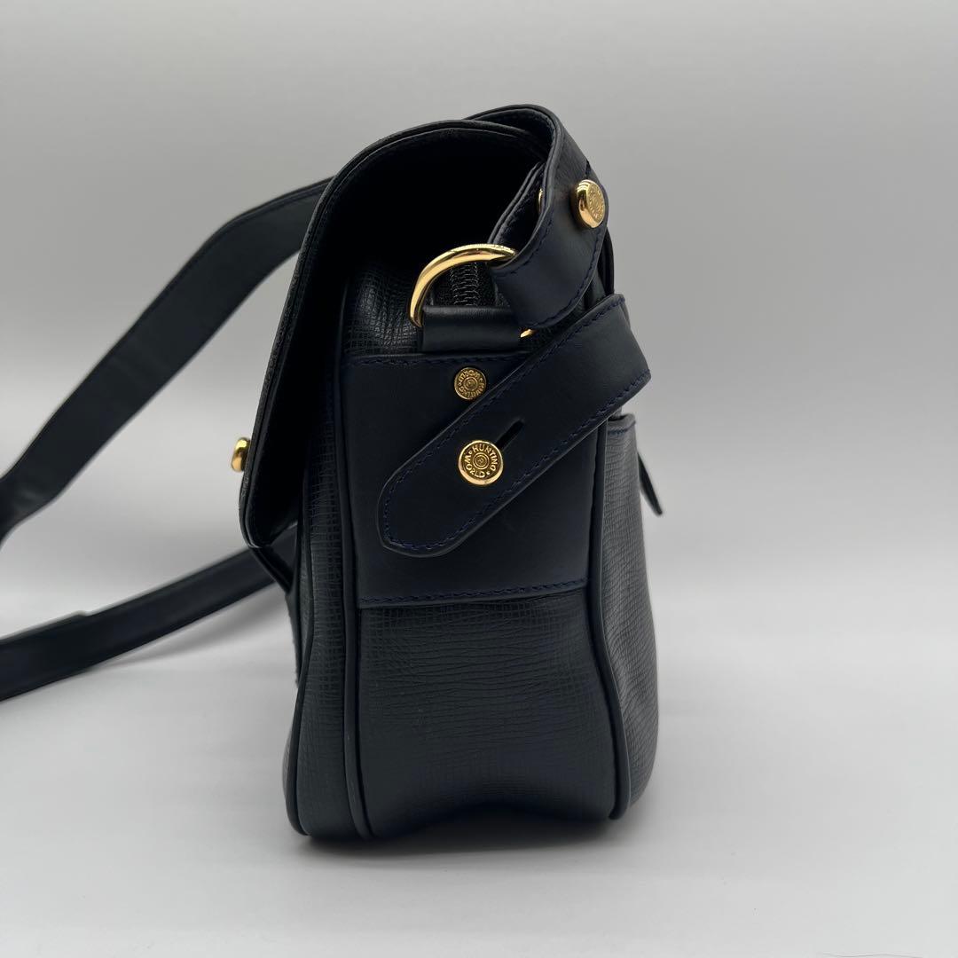 【極美品】ハンティングワールド キャリーオール メッセンジャー レザー ネイビー