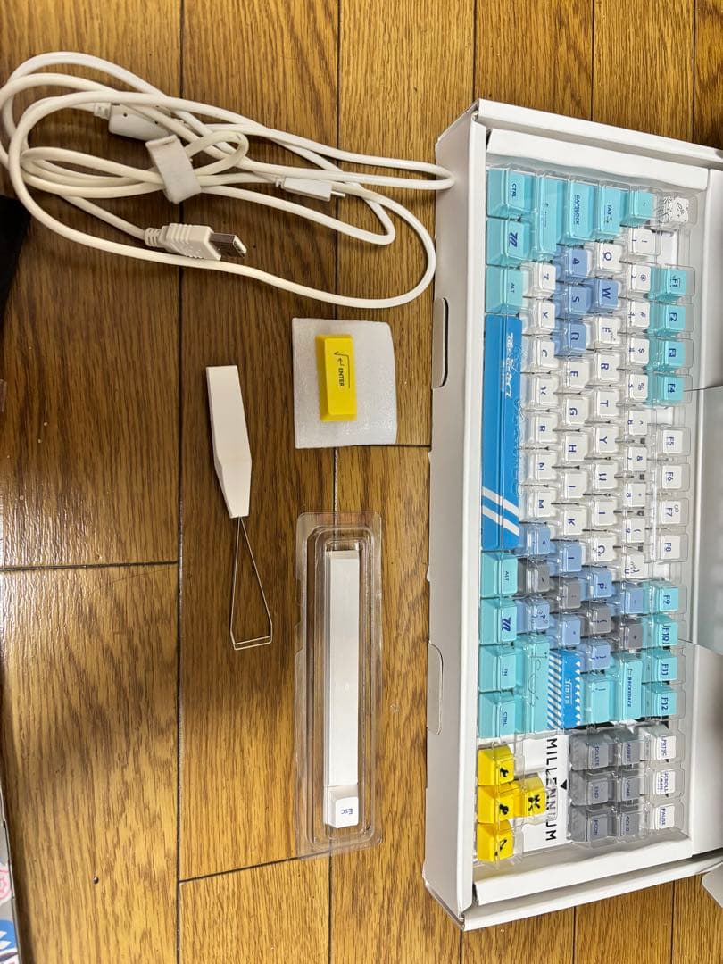 ふもコレ　キーボード　US 英語配列 アイリス軸　キーキャップ ブルアカ