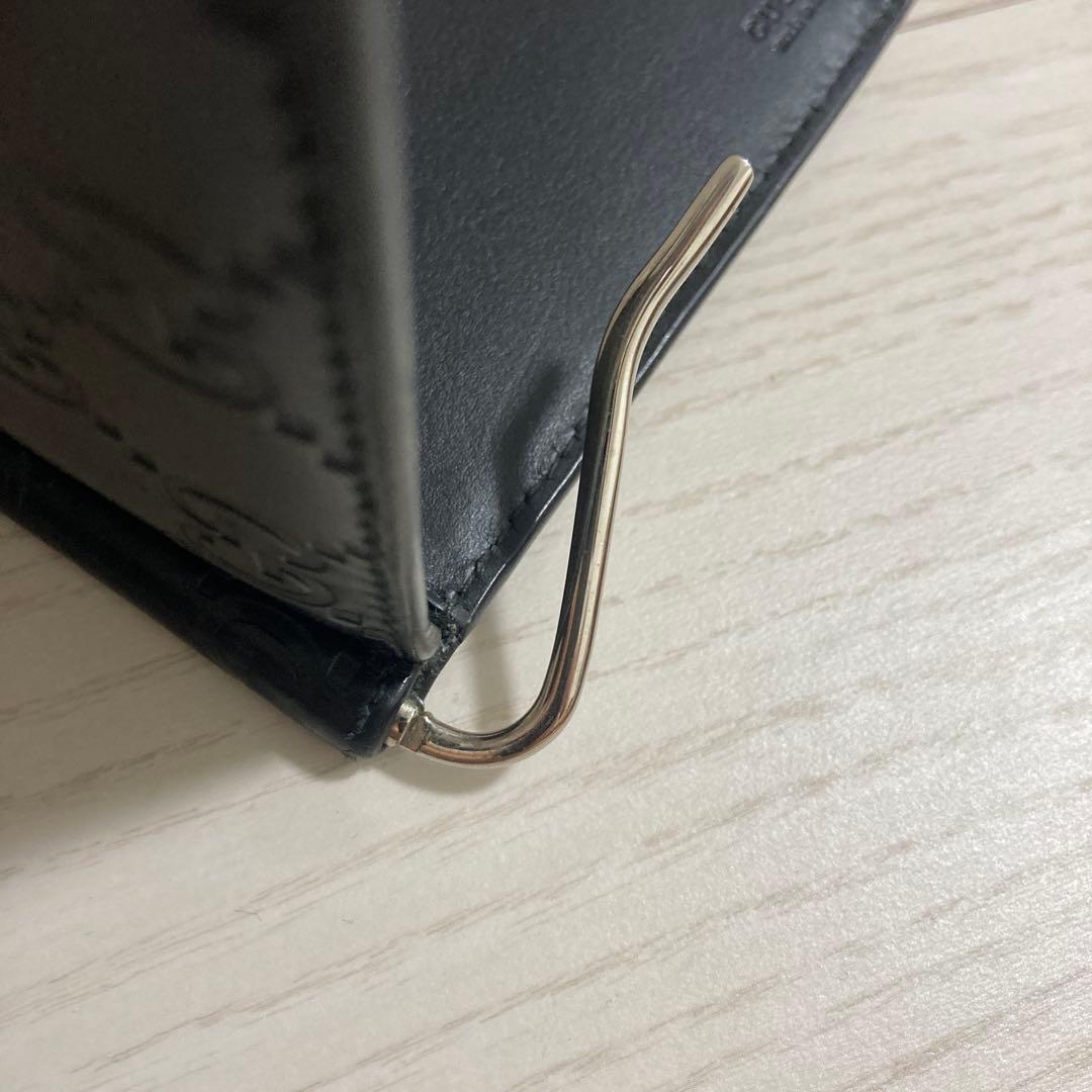 ✨超美品✨GUCCI　マネークリップ　シマレザー　ブラック　GG総柄