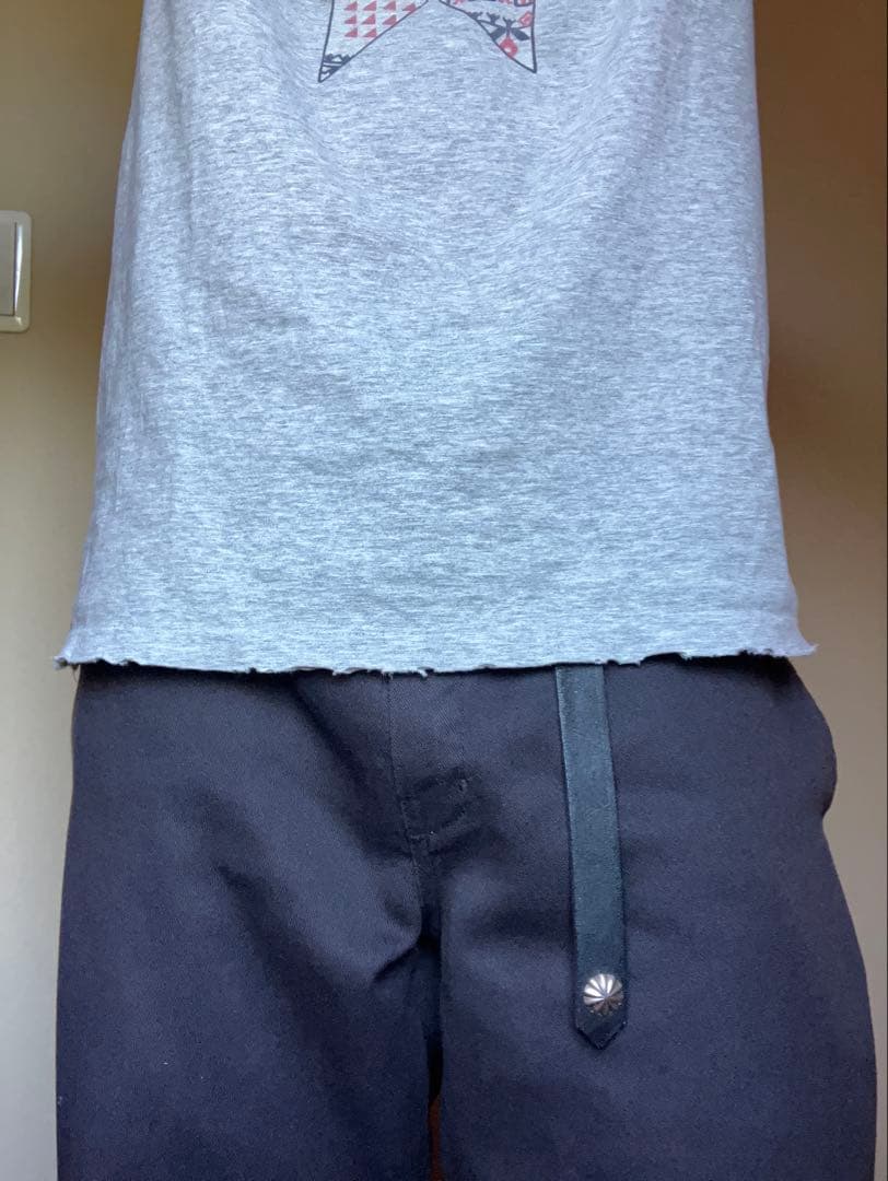 【ハンドメイド　オーダーメイド】シルバー950コンチョ　ナローベルト　　ブラック