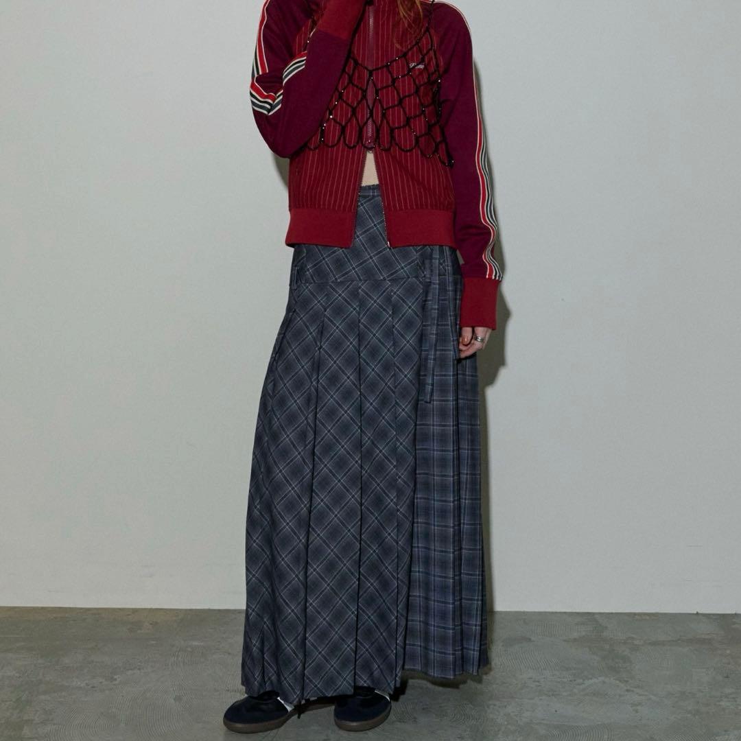 美品　ローウエストマキシプリーツスカート MAISON SPECIAL グレー