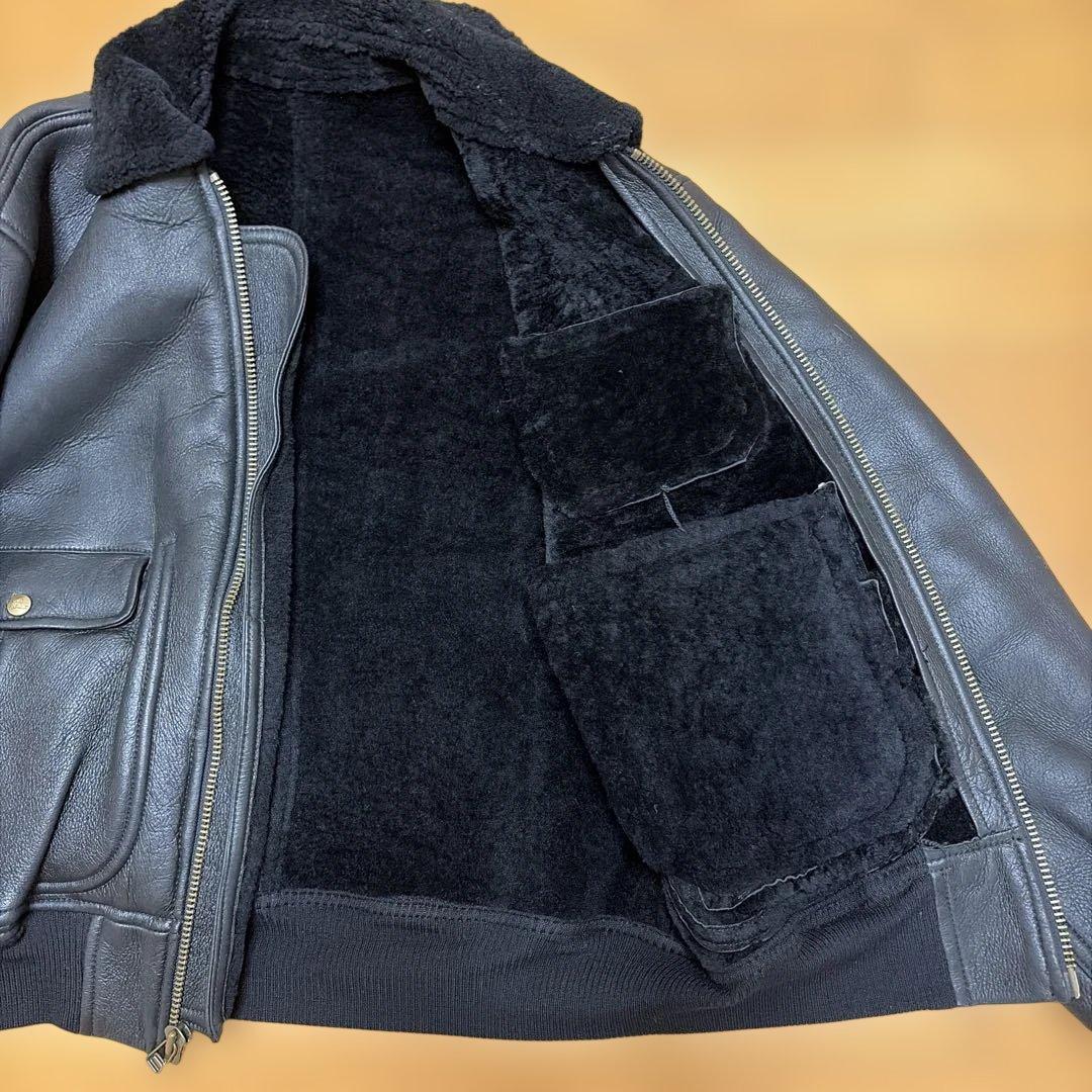 カールヘルム　中ボアレザーブルゾン　羊革　ブラック　フリーサイズ