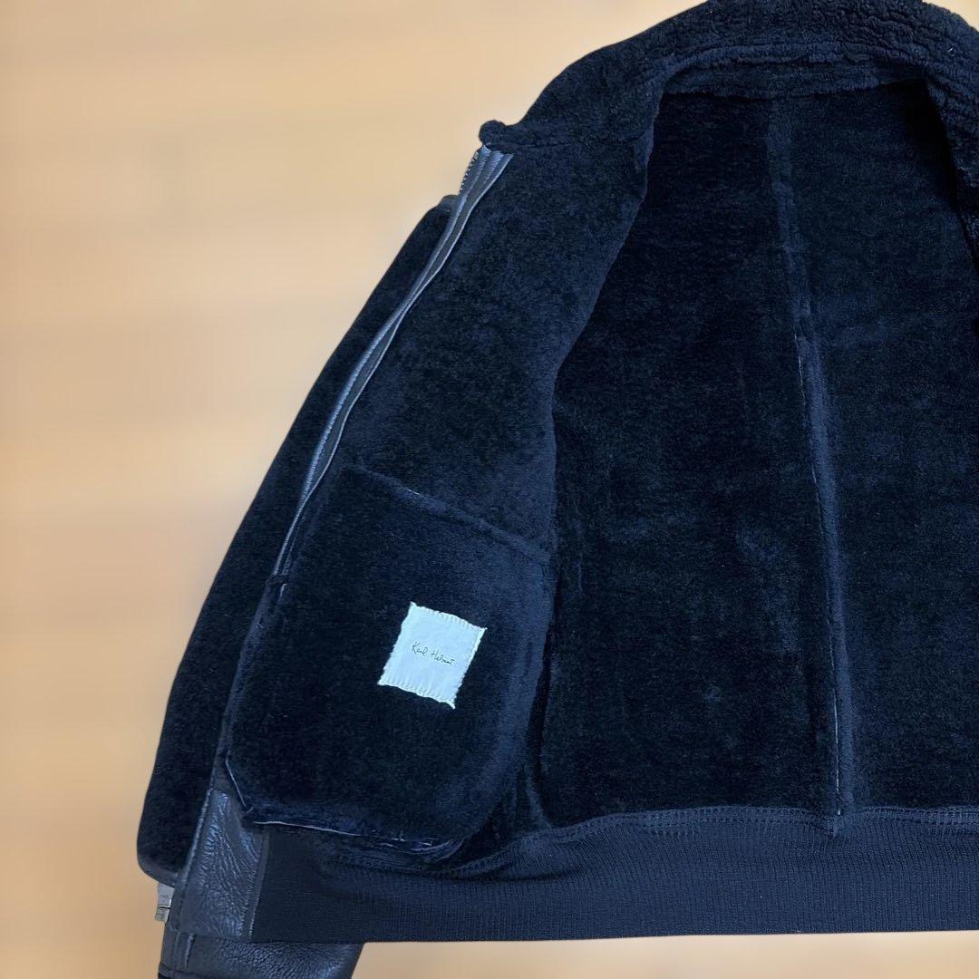 カールヘルム　中ボアレザーブルゾン　羊革　ブラック　フリーサイズ