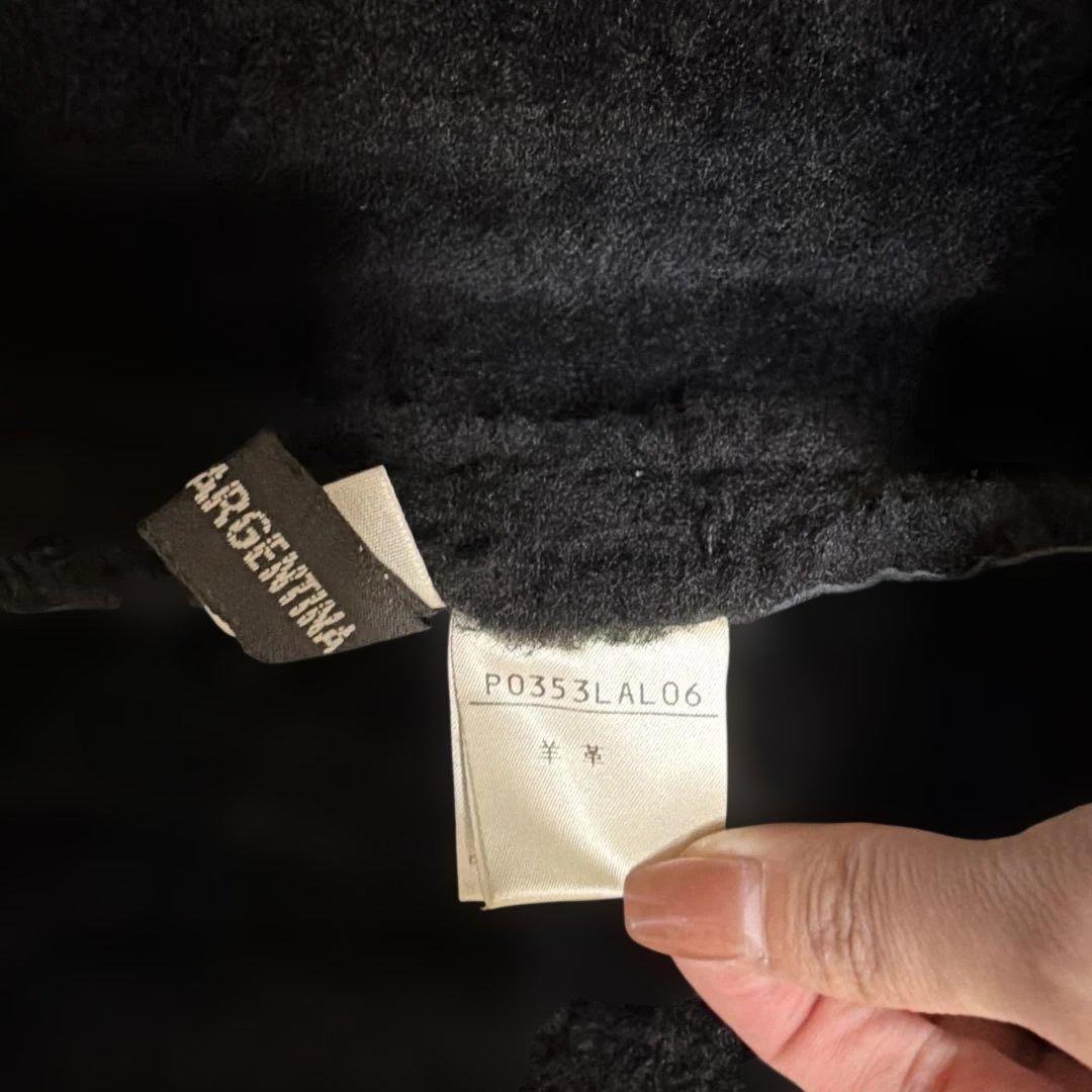 カールヘルム　中ボアレザーブルゾン　羊革　ブラック　フリーサイズ