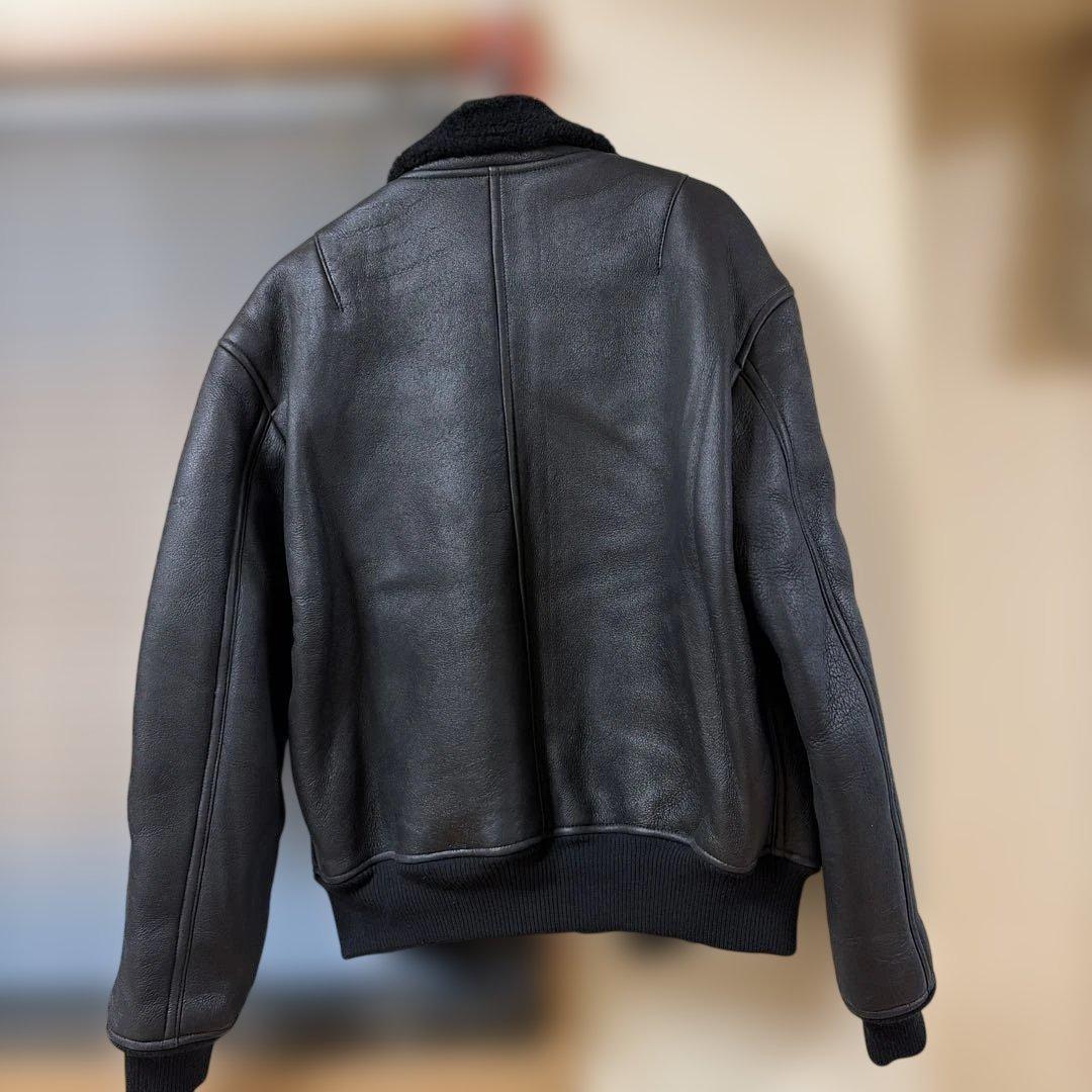 カールヘルム　中ボアレザーブルゾン　羊革　ブラック　フリーサイズ