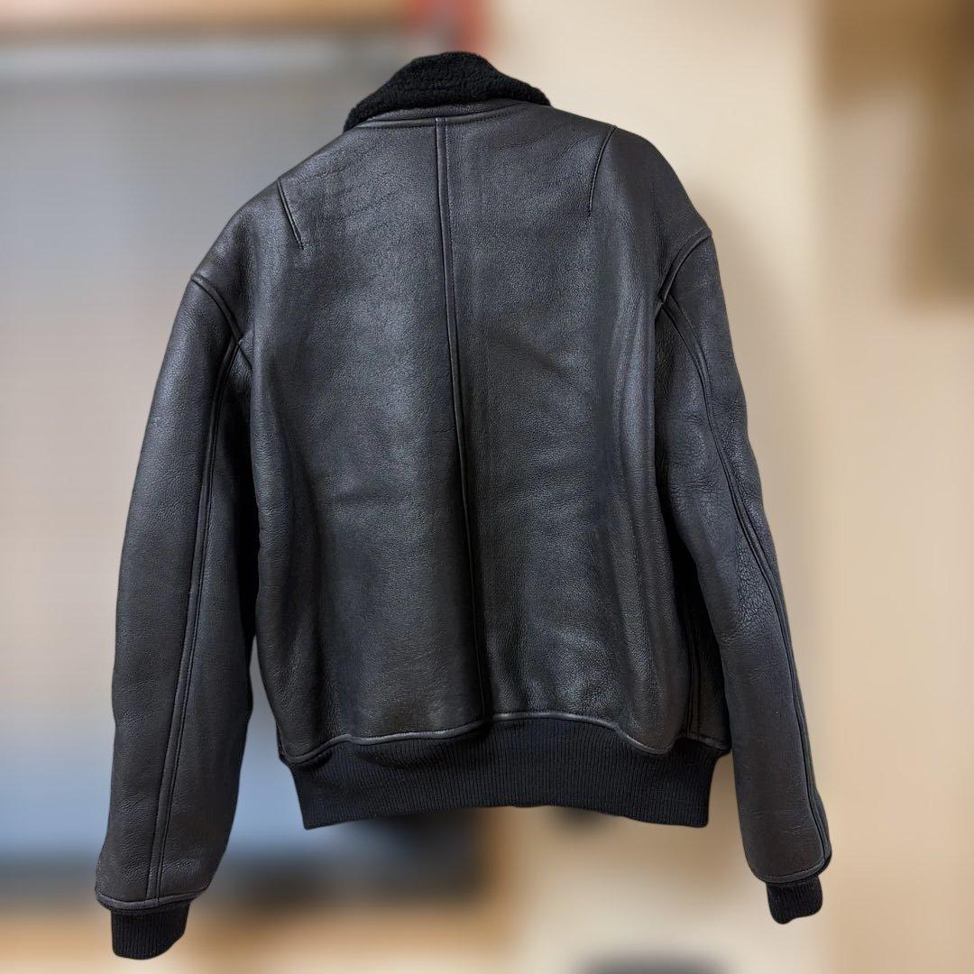 カールヘルム　中ボアレザーブルゾン　羊革　ブラック　フリーサイズ