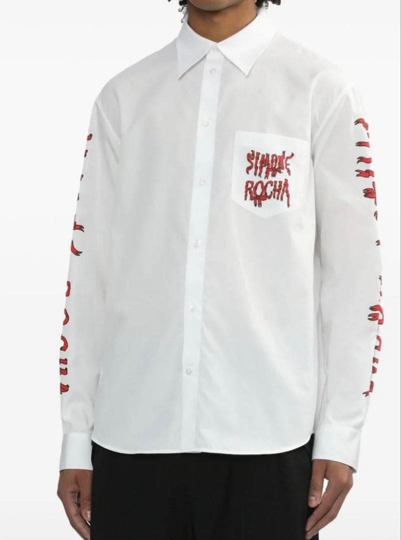 Simone Rocha シモーネロシャ　ロゴプリントシャツ　サイズXL