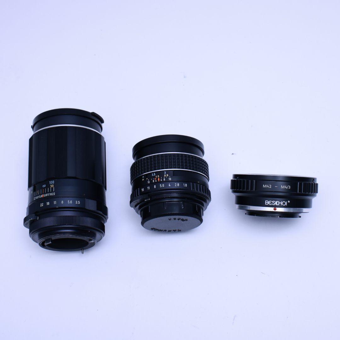 M42単焦点レンズ2本 マイクロフォーサーズマウントアダプター付き