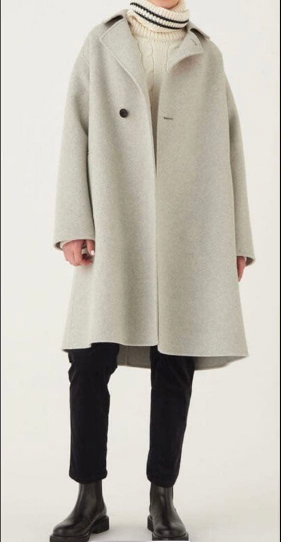 ギャルリーヴィー ウールカシミヤダブルフェイス オーバーコート ネイビー