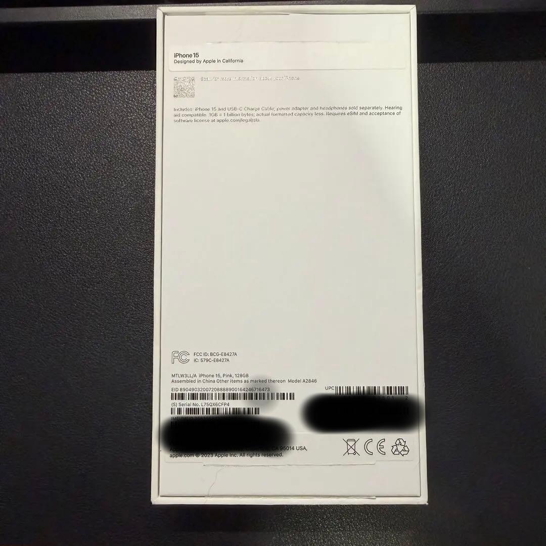 iPhone15 128GB ピンク 米国版 無音シャッター