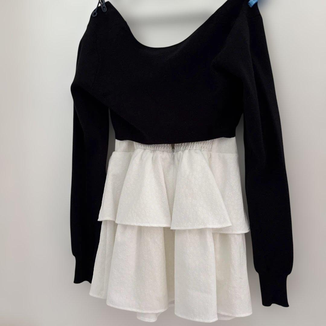 BUBBLES オフショルダー ミニワンピース