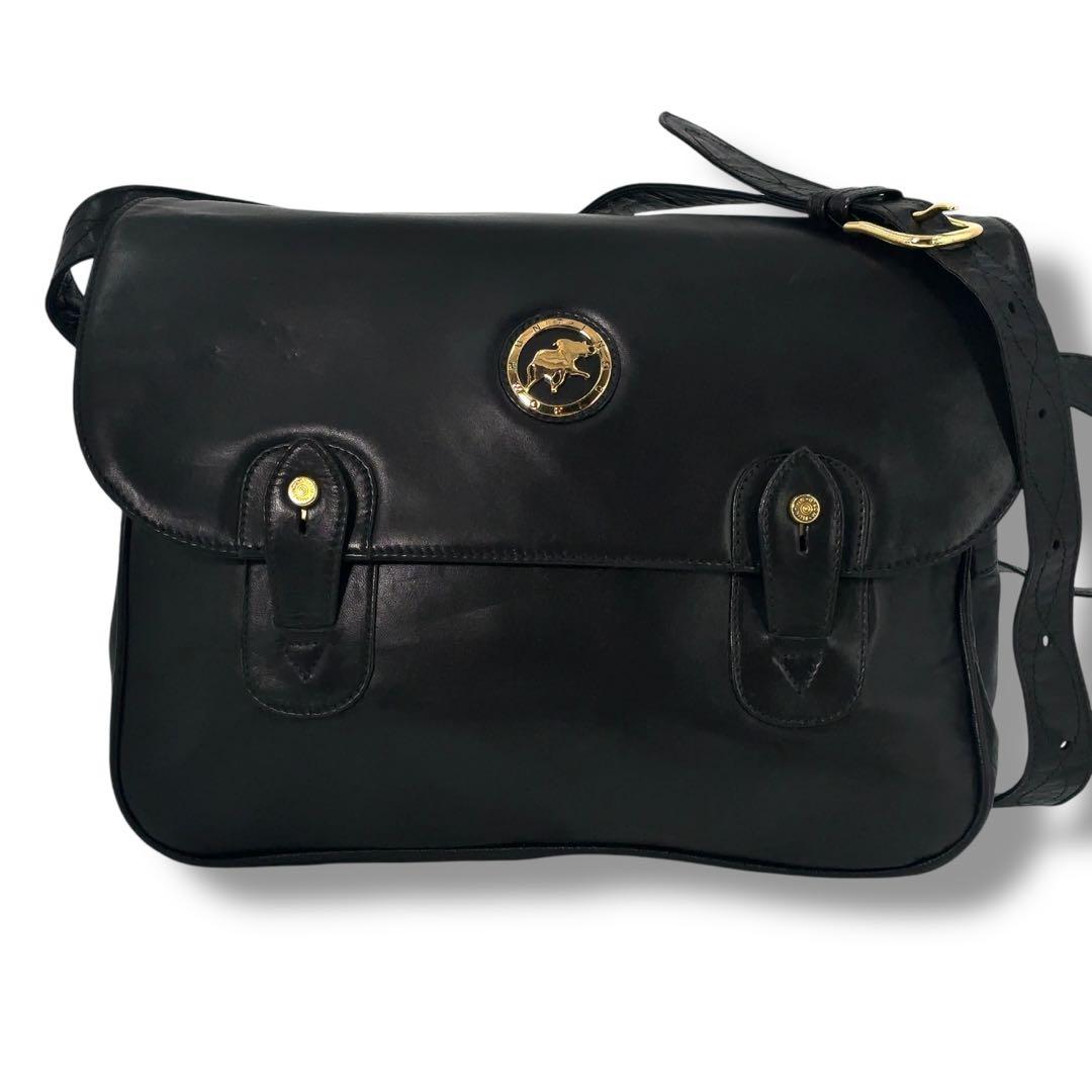 【極美品】ハンティングワールド　ショルダー オールレザー　メッセンジャー　ロゴ