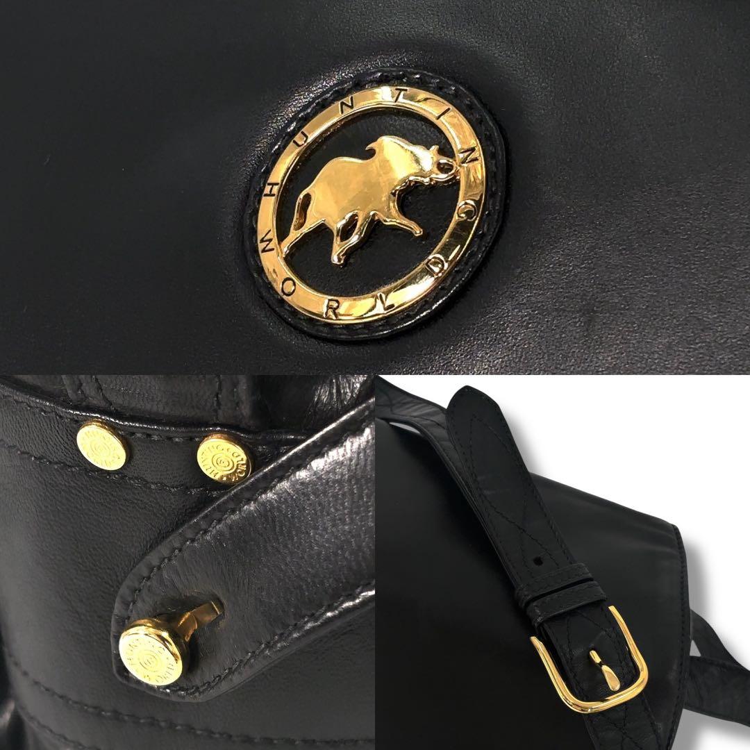 【極美品】ハンティングワールド　ショルダー オールレザー　メッセンジャー　ロゴ