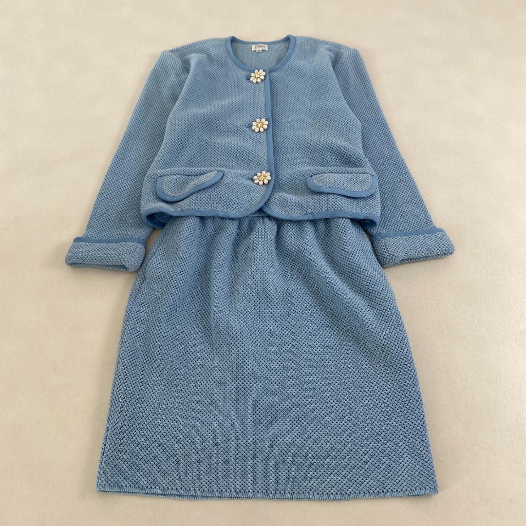 美品　フォクシー　スーツ　セットアップ　スカート　花ボタン　希少　40