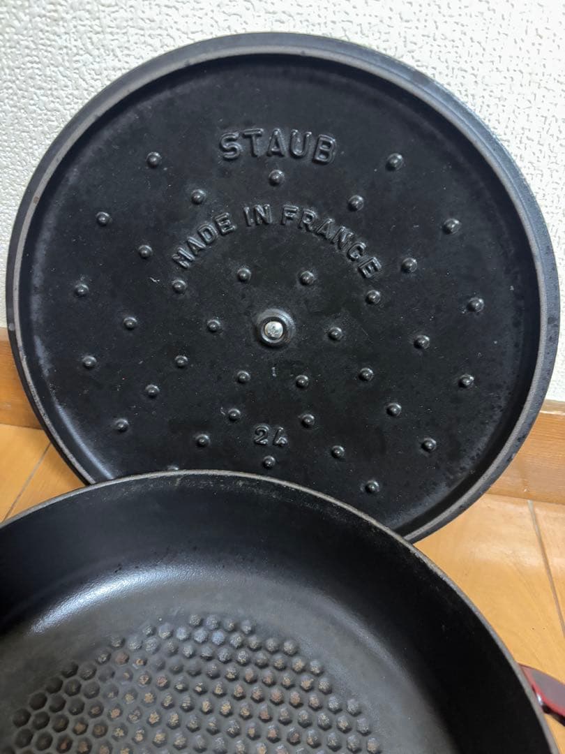 ストウブ　ニダベイユ　ソテーパン　24 グレナディンレッド　廃盤品　グリルパン