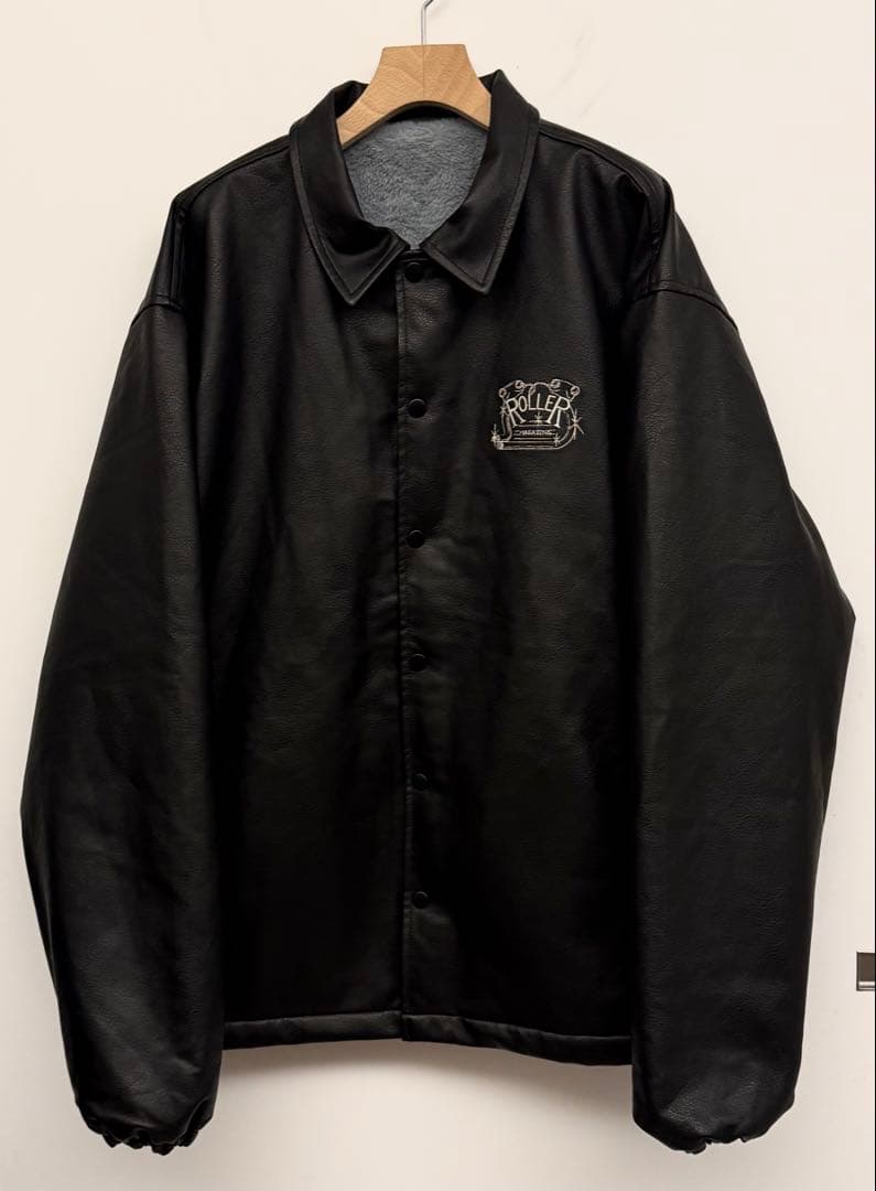 試着のみ ローラーマガジン FAKE LEATHER COACH JACKET