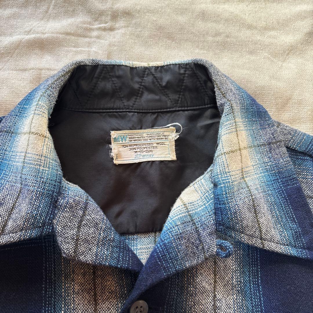 jcpenney 70s オンブレ チェック ウール シャツ