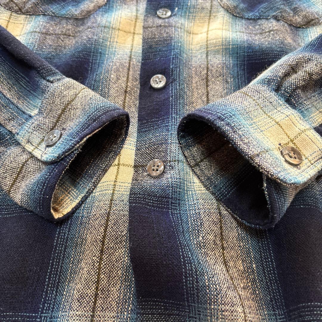 jcpenney 70s オンブレ チェック ウール シャツ