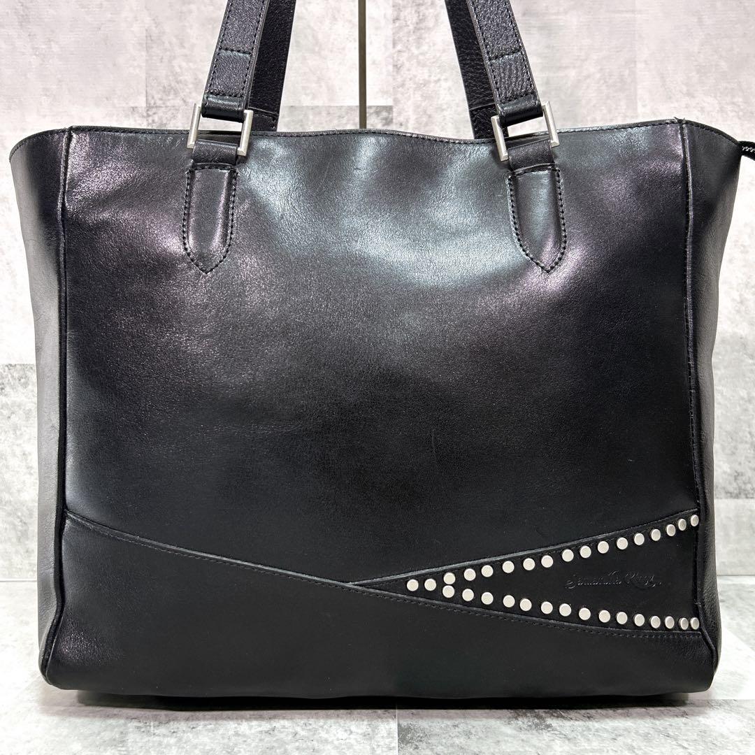 Samantha Kingz トートバッグ 本革 レザー 大容量 スタッズ 黒