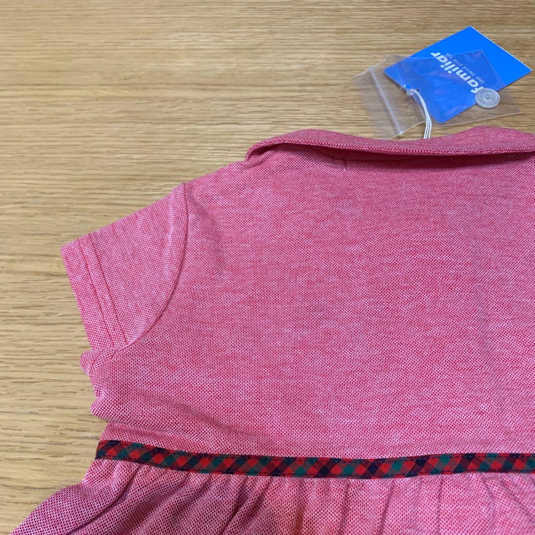 familiarファミリア★かわいい刺繍デザイン丸襟ワンピース★新品未使用★80