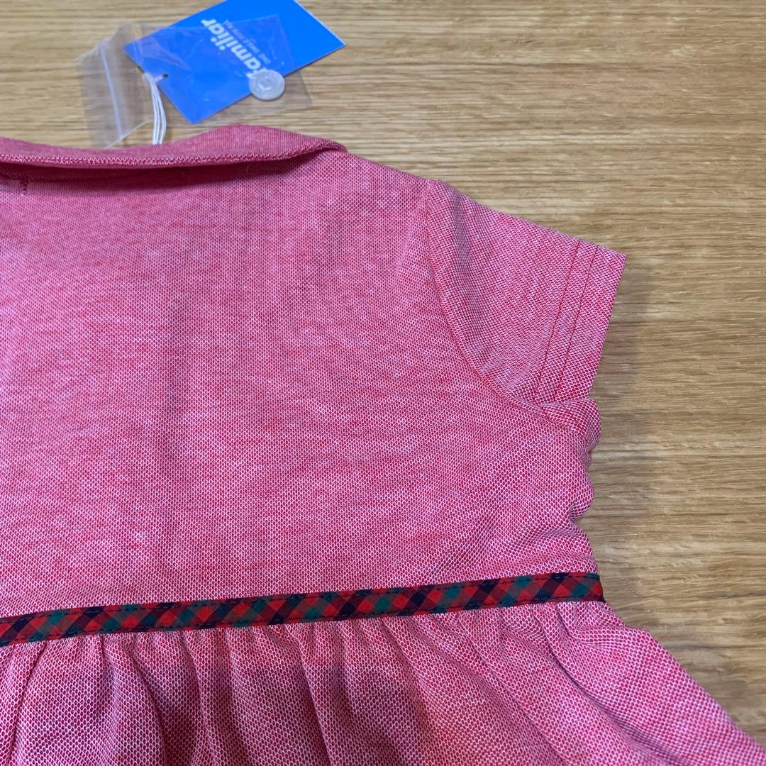 familiarファミリア★かわいい刺繍デザイン丸襟ワンピース★新品未使用★80