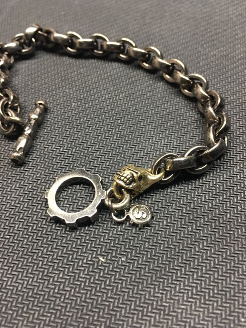 スターリンギア K18タイニースカル/ダイヤアイ/ラージプレーンリンクブラック