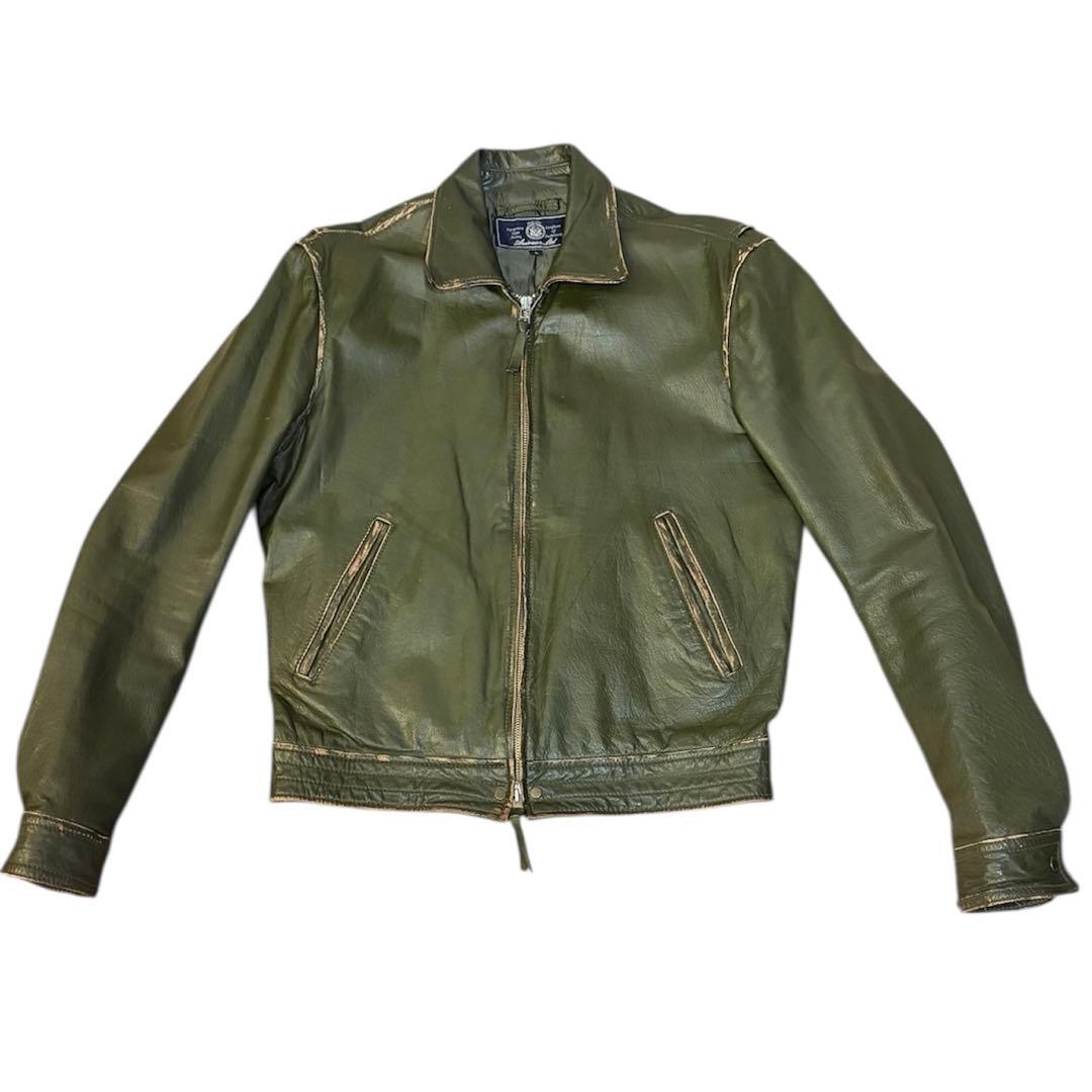 破格希少カウレザービンテージアビレックス牛革ライダースy2k丈短io着用アメカジ