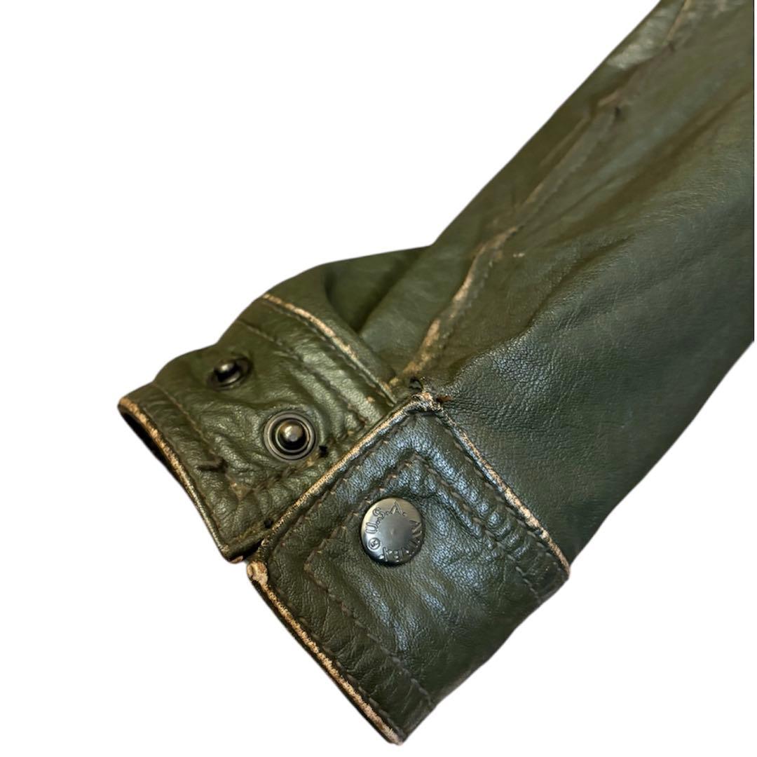 破格希少カウレザービンテージアビレックス牛革ライダースy2k丈短io着用アメカジ