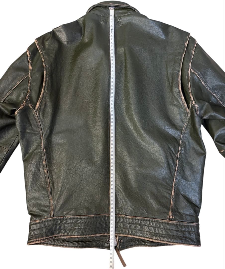 破格希少カウレザービンテージアビレックス牛革ライダースy2k丈短io着用アメカジ