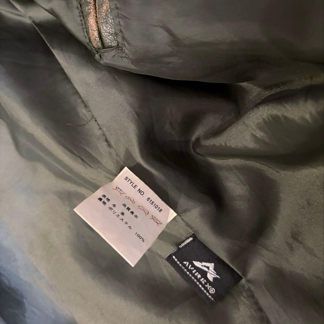 破格希少カウレザービンテージアビレックス牛革ライダースy2k丈短io着用アメカジ