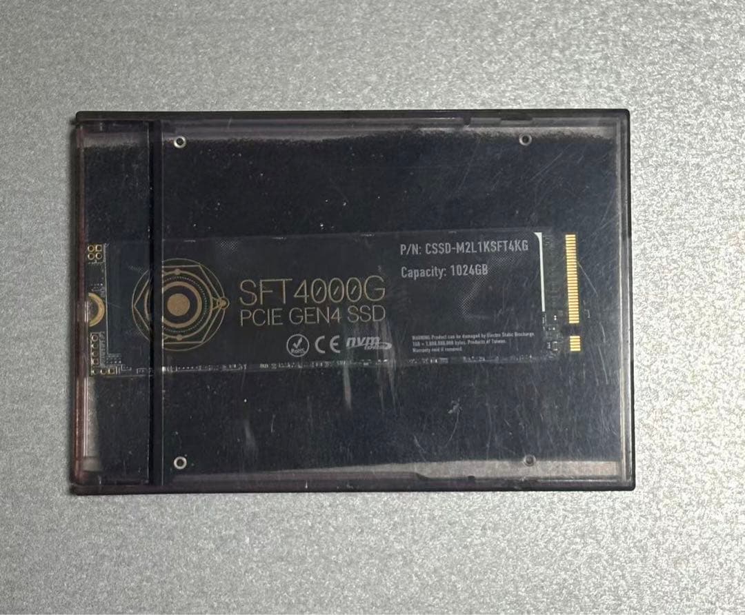 CSSD-M2L1KSFT4KG NVMe1TB/M.2-2280/4時間使用品