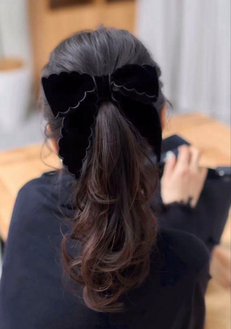 新品　マーロンエノンフィ　スカラップ　ベロアバレッタ　maronenonfee