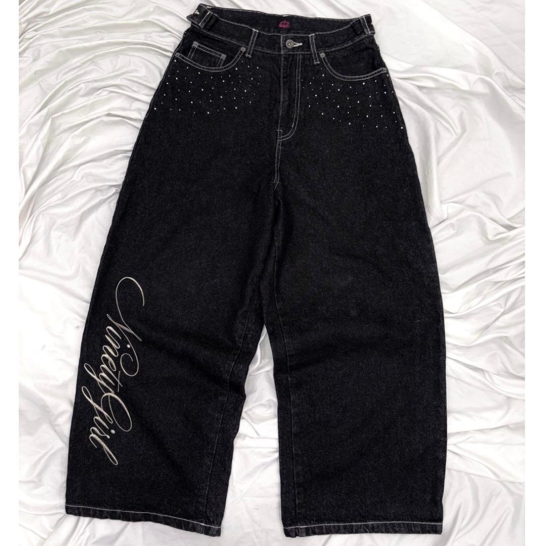 パンツ Feather logo Studs Buggy Denim Pants