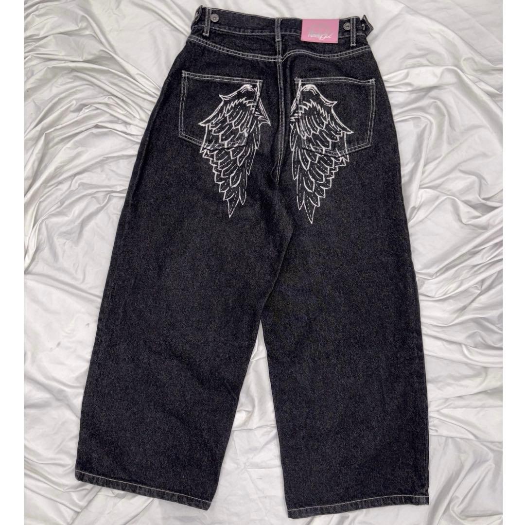 パンツ Feather logo Studs Buggy Denim Pants