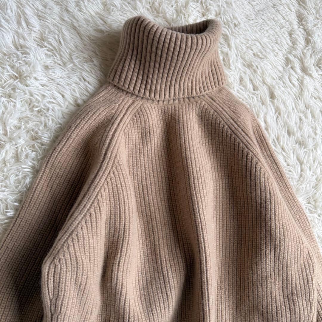 【完売品】アニュアンス ウールカシミヤ タートルニット プルオーバー ベージュ