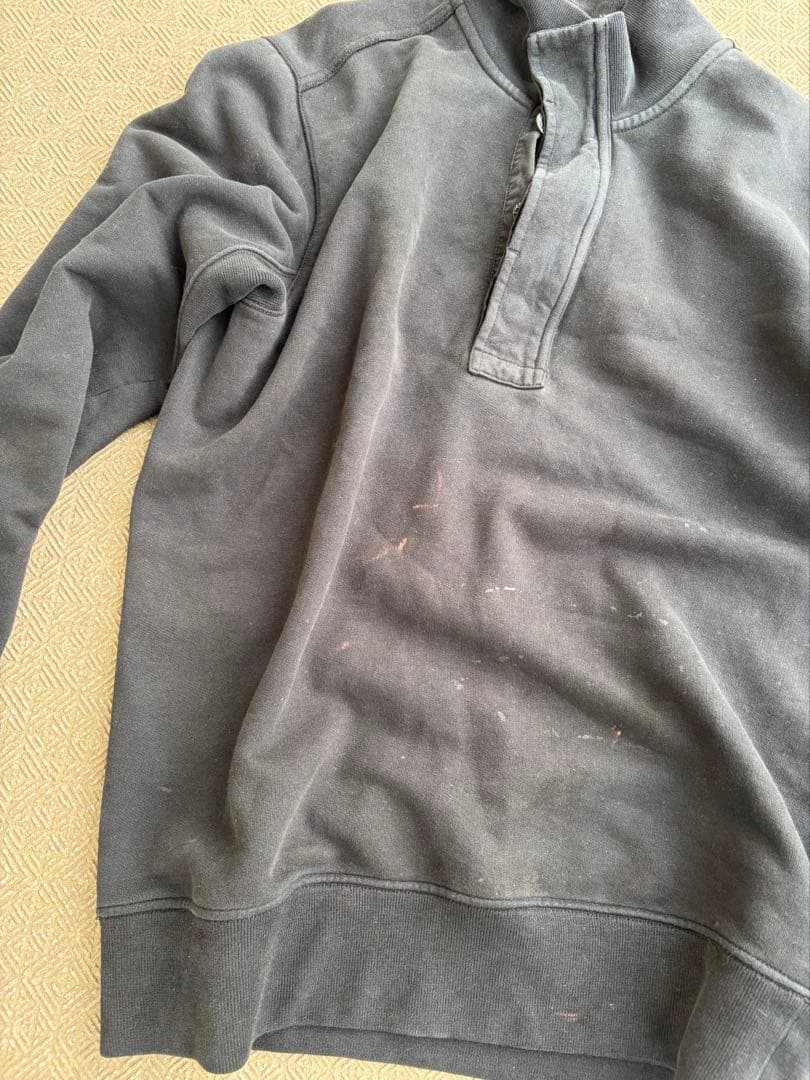 Stone  ブラックハーフジップ トレーナー