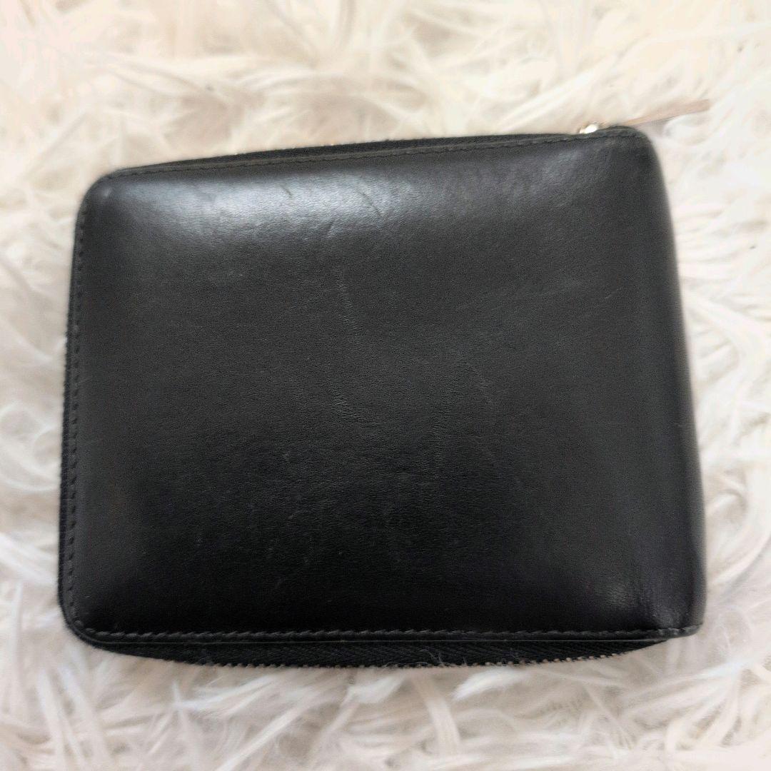 プー ロエベ 二つ折り アナグラム ラウンドファスナー レザー ブラック